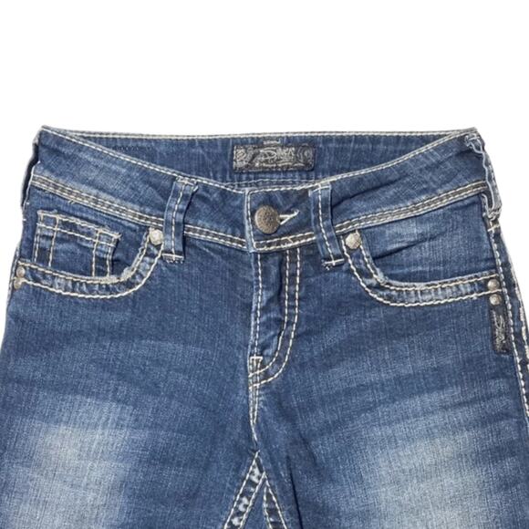 Silver Women's Jeans Size 26 Suki Bootcut Casual Denim Distressed Embroidered - Picture 3 of 5